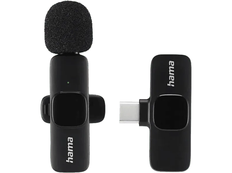 Micrófono - Hama 4680, De solapa, USB Tipo C, Negro