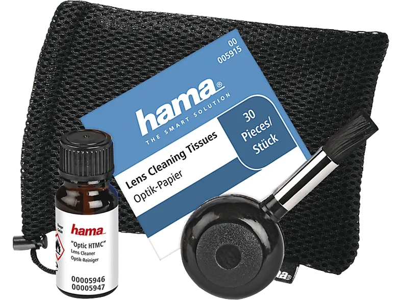 Kit de limpieza - Hama 00005947, Para cámara, Incluye cepillo aplicación con soplador aire, Negro