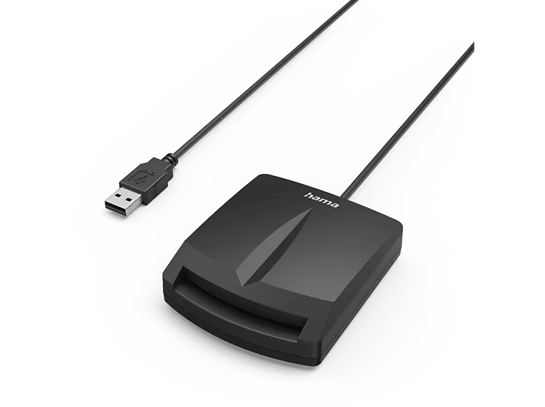 Lector de tarjetas - Hama, Con chip ''Single'', Para inteligentes/DNI, USB-A, Negro