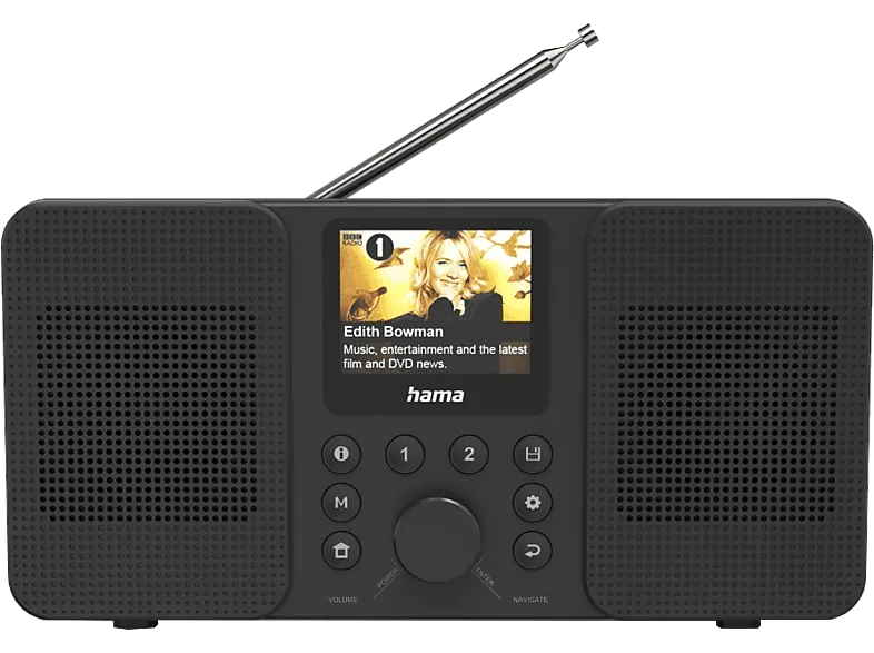 Radio - Hama DIR10, 6W, Bluetooth, Pantalla a color, Negro