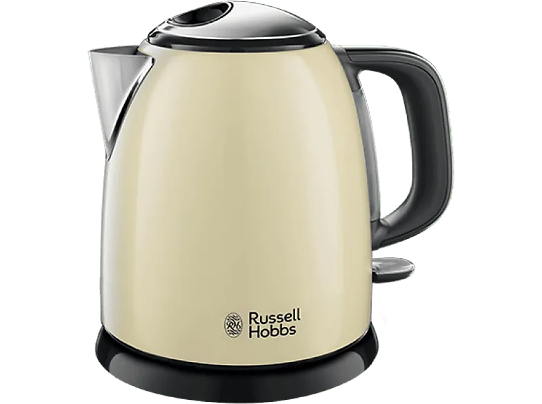 Hervidor de agua - Russell Hobbs Colours Plus+ Cream Mini, 1 l, 2400 W, Acero inoxidable, Filtro antical, Crema