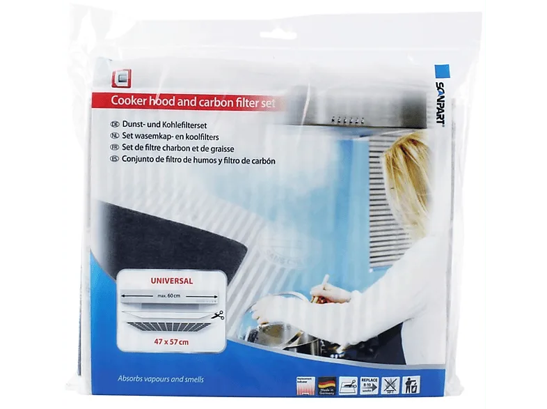 Accesorio campana extractora - Scanpart 1530050015 FILTRO CAMPANA Filtro carbono+filtro grasa