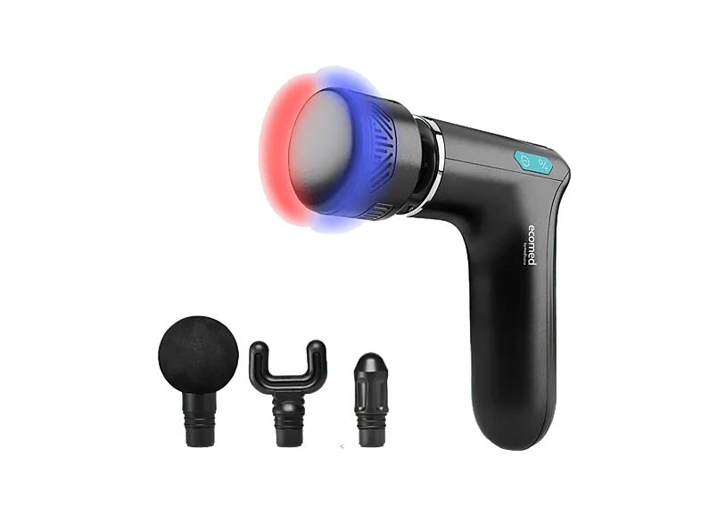 Pistola de masaje - Medisana MG-50E, 10 niveles, Para el Cuerpo, 2200 mAh, 1100-3000 rpm, Tecnología Hot & Cold, Negro
