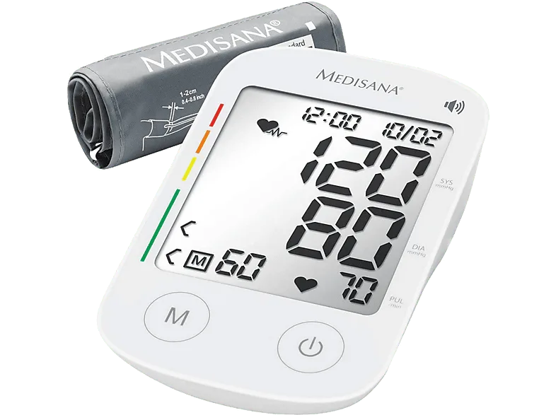 Tensiómetro - Medisana 51179 BU 535, De brazo, Con voz, Blanco