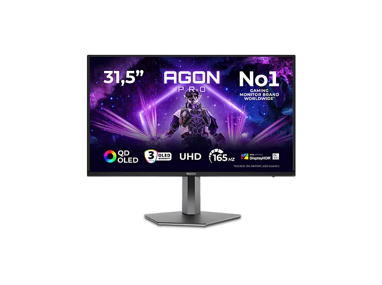 Monitor gaming - AOC Agon Pro AG326UD, 31.5" UHD 4K, 165 Hz, 0.03 ms GtG, QD-OLED, Adaptive Sync, Anti-Reflection