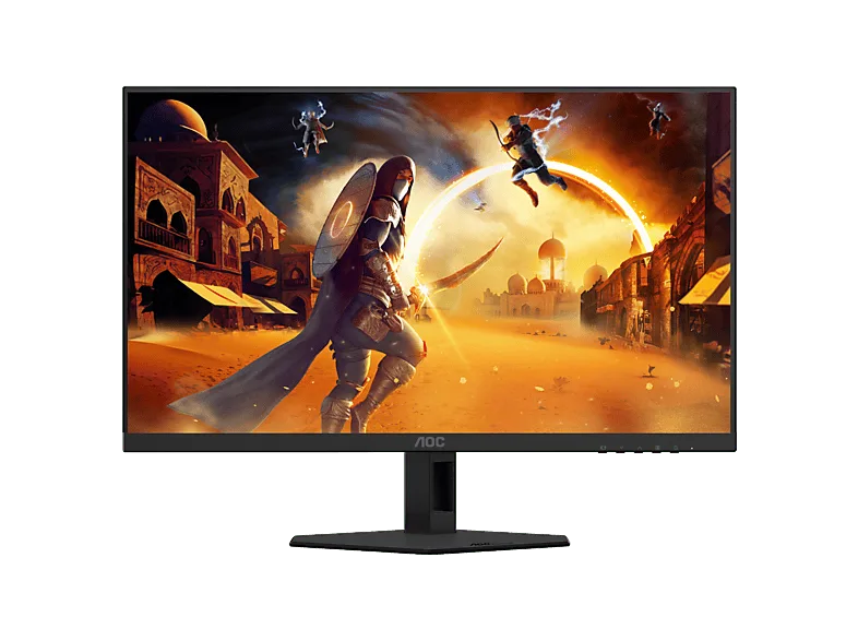 Monitor gaming - AOC Q24G4RE, 23.8" QHD, 180 Hz, 1 ms, IPS, Adaptive Sync, NVIDIA G-SYNC Compatible, HDR10, Negro/Rojo (imagen 1 de 3)