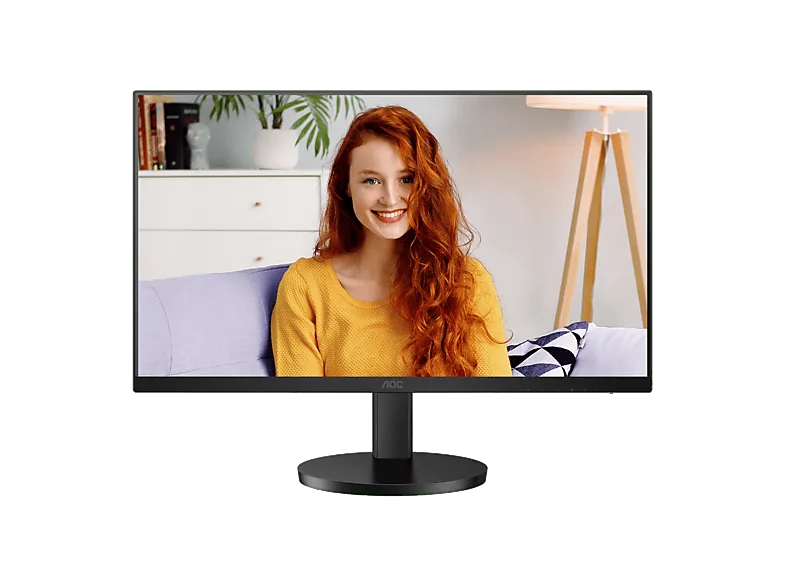 Monitor - AOC U27B3AF, 27" UHD 4K, 60 Hz, 4 ms GtG, IPS, Adaptive Sync, Sin marco en 3 lados, Luz azul baja, HDR10, Negro