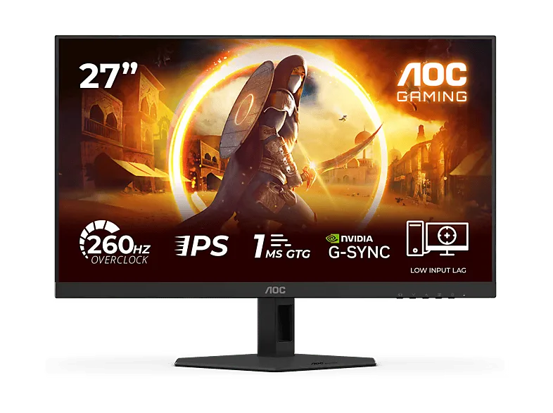 Monitor gaming - AOC 27G4ZR, 27" Full-HD, 260 Hz, 1 ms GtG, 0.3 MPRT, Fast IPS, Adaptive Sync, Compatible HDCP, Negro (imagen 1 de 3)
