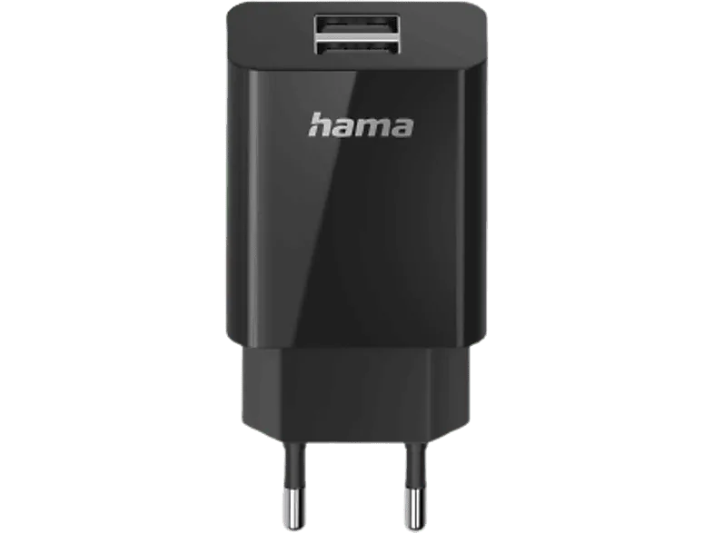 Cargador móvil - Hama Essential Line, USB, Doble, 5 V / 10,5 W, Negro