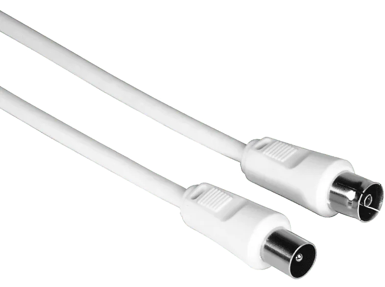 Cable de antena - Hama 00205028, Coaxial (male), (female), 1.5 m, 75 dB, Blanco