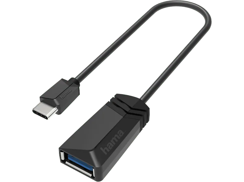 Adaptador USB aUSB-C - Hama 00200312, USB-C, USB-A, 3.2, OTG, 5000 Mbit/s, Negro
