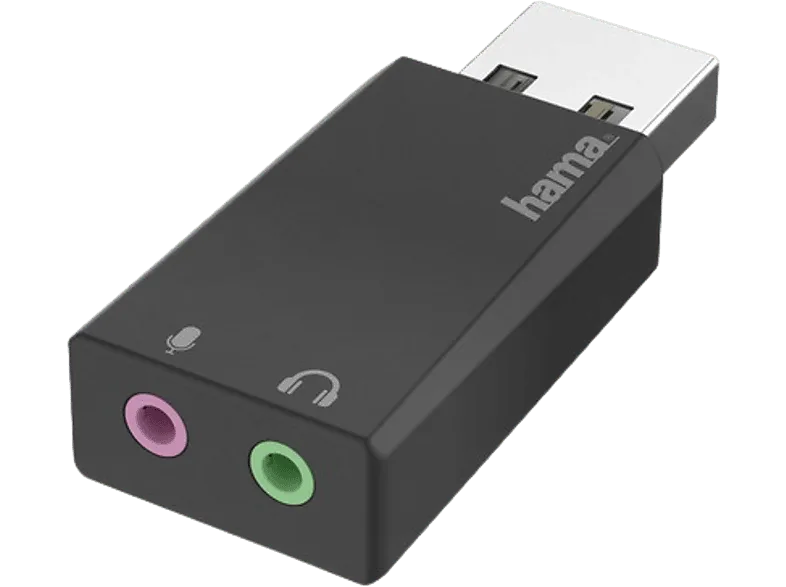 Adaptador - Hama 00200323, De USB 2.0 a 2x 3.5 mm Jack, Negro