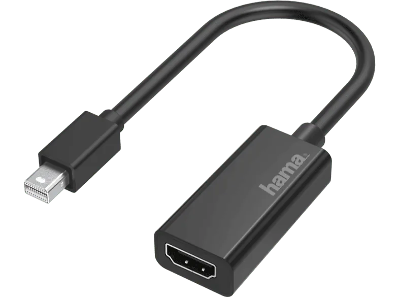 Adaptador de HDMI a Mini DisplayPort - Hama 00200332, UHD, in, DisplayPort, Thunderbolt 2, Negro