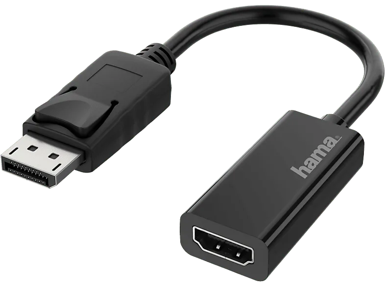 Adaptador - Hama 00200335, De conector DisplayPort a enchufe HDMI, UHD 4K, Negro