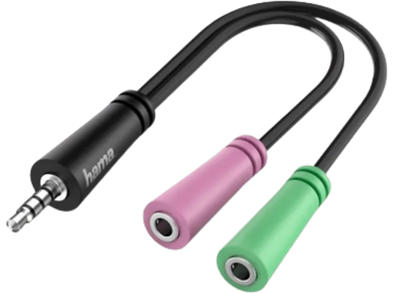 Cable audio - Hama 00200352, De conector jack 3.5 mm a 2x enchufes mm, 0,15 m, Multicolor