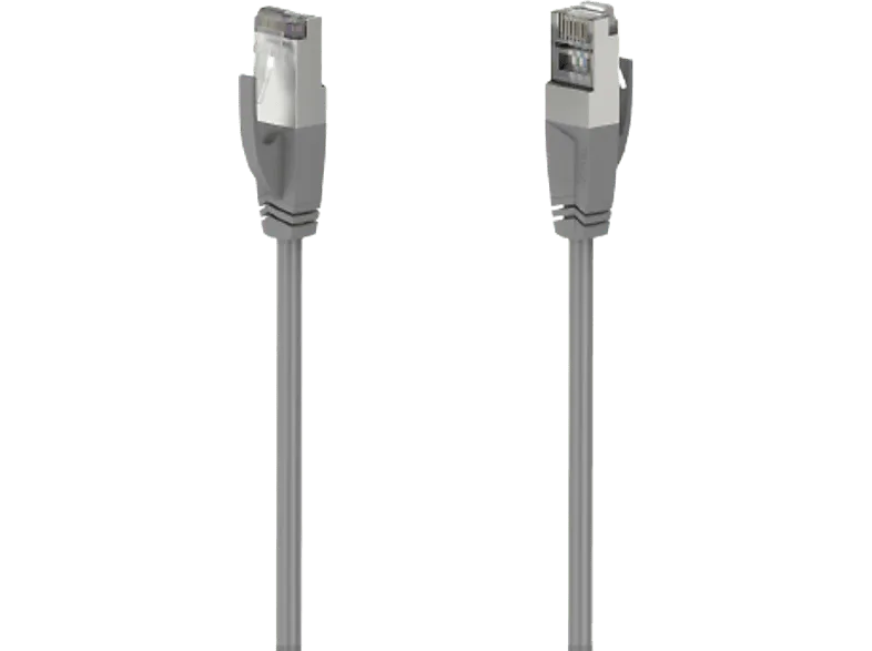Cable de red - Hama 00200668, 1.5 m, 1 GBit/s, F/UTP, CAT 5e, Enchufe RJ45, Gris