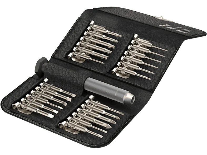 Pack Destornilladores - Hama 200762, 24 En 1, Para PC y portátil, Insertos de acero robusto + Estuche cuero