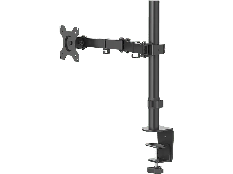 Soporte monitor - Hama Holder, De 13" a 32", Con 1 Brazo, VESA 75x75-100x100, Inclinación +45°/-45°, Giro 180°, Hasta 10kg, Altura ajustable, Negro
