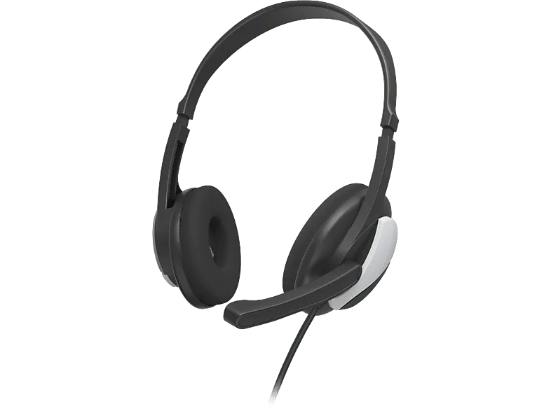 Auriculares de oficina - Hama HS-P100 V2, Circumaurales, Estéreo, 2 Metros, Negro