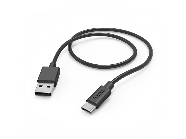 Cable USB a USB-C - Hama 00201594, De A C, 1 m, Negro