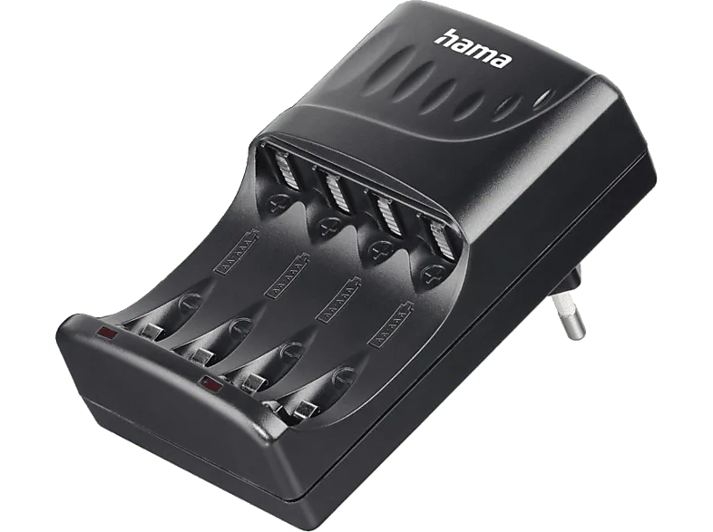 Cargador para pilas - Hama 00223553, Universal, Pilas AA y AAA, Negro