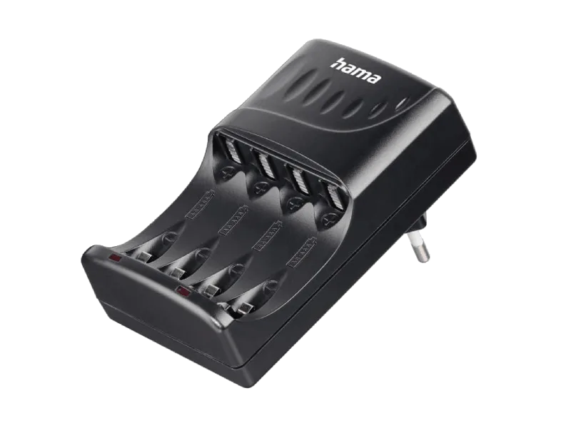 Cargador para pilas - Hama 00223551, Para recargables AA y AAA, Temporizador automático, Negro