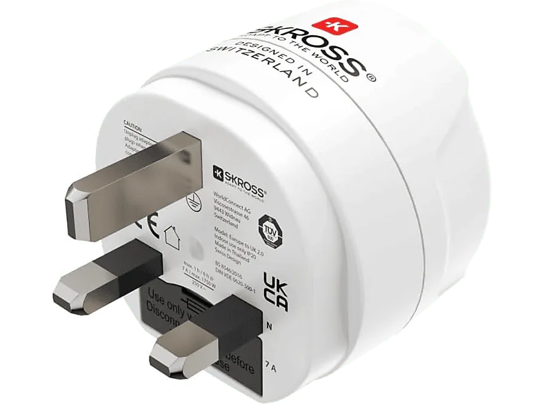 Adaptador de viaje - Hama 00223483, EU-UK, Blanco