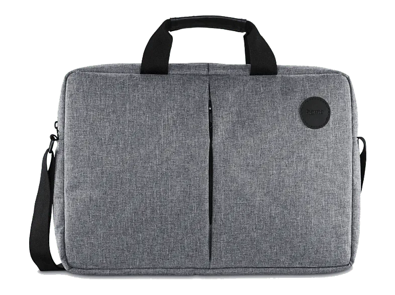 Maletín para portátil - Hama Genua, Para PC de 15.6", Poliéster, Bolsillo Frontal, Compartimento Principal Reforzado, Gris (imagen 1 de 3)