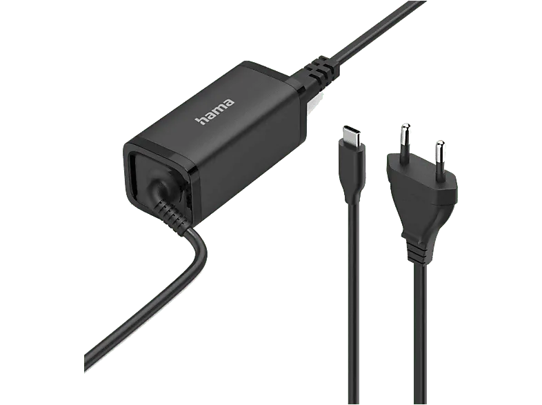 Cargador para portátil - Hama 200023 USB-C, Universal, 65W, Tecnología GaN, Negro