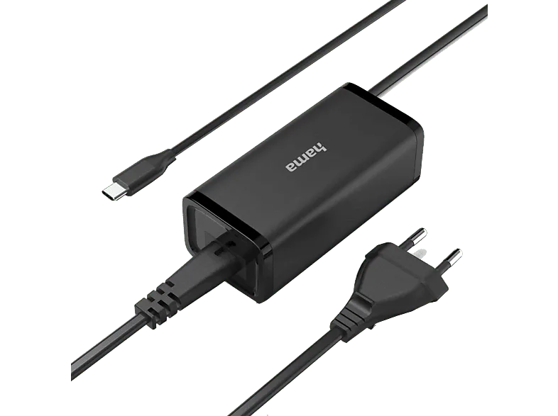 Cargador para portátil - Hama 00200024, 100W, Conexión USB-C, Negro