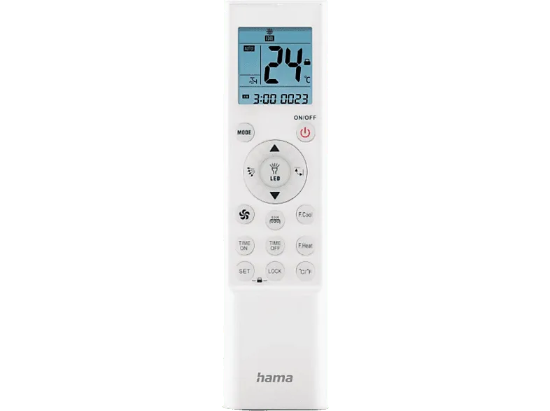 Mando a distancia - Hama 00221040, Para Aires Acondicionados, Temporizador, Pantalla LCD, Blanco
