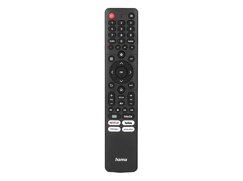 Mando a distancia - Hama 00221067, Para TV Hisense, Acceso Directo Apps, 10m Alcance, Negro