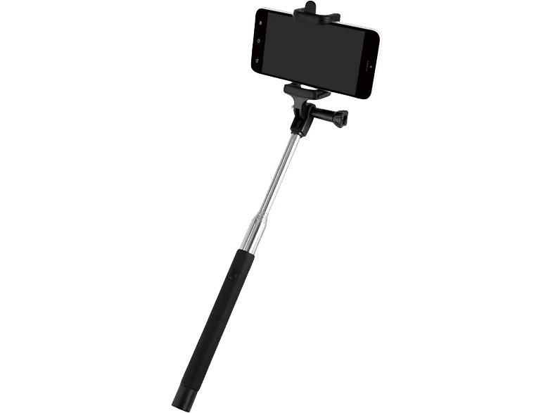 Palo Selfie - ISY ISW-1001, Bluetooth, Universal, Ampliable de 23.4 cm 110 cm, Negro y plata