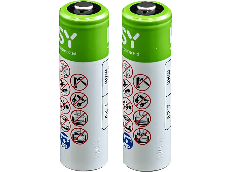 Pilas AA recargables - ISY IAB-2003, 2 baterías AA, 2300 mAh, Níquel-Metalhídrido