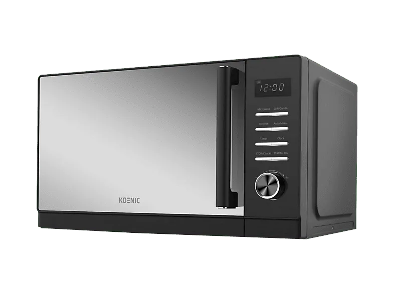 Microondas con grill - Koenic KMWG 2322 DB, Potencia 900 W, 5 potencias, 8 programas automáticos, 23 l, Negro