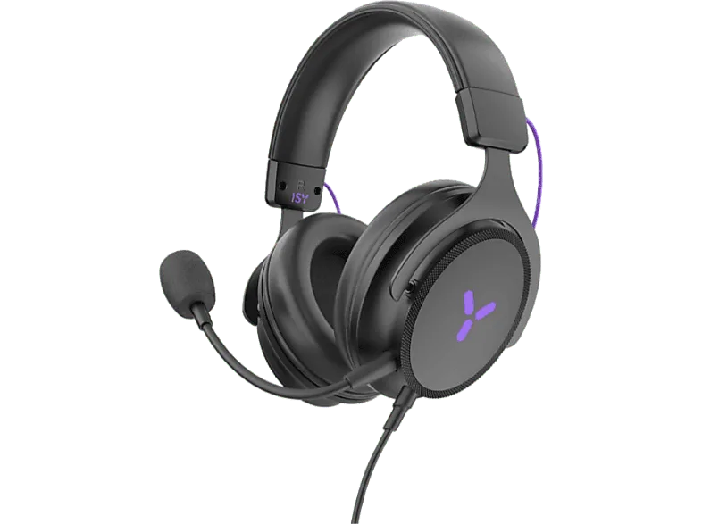 Auriculares gaming - ISY IGH-2000, Supraaurales, Para PS4, PS5, Xbox One, Nintendo Switch, Negro