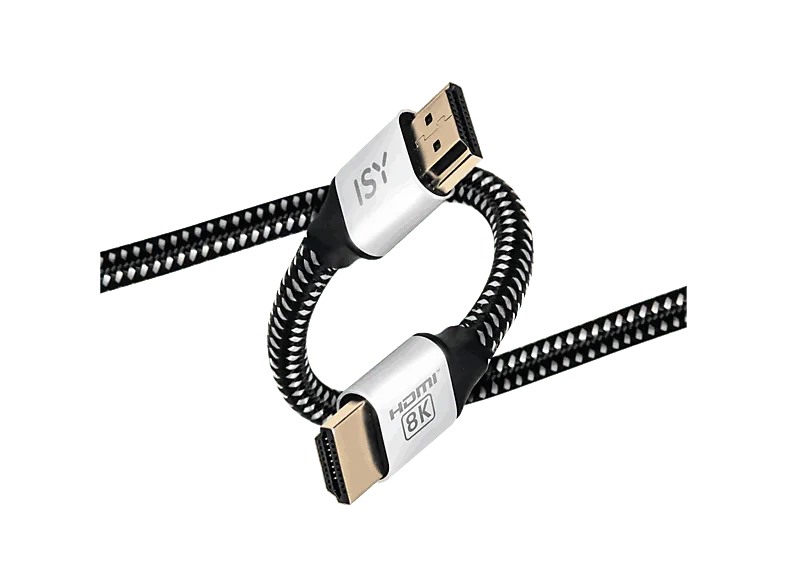 Cable HDMI - ISY IHD 5020, 8K, Ultra High Speed 2.1, 2 m, Negro