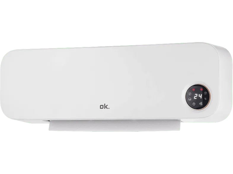 Calefactor - ok. OWFH 20224 ES, 2000W, Modo frío y templado, Montaje de pared, Mando a distancia, Blanco