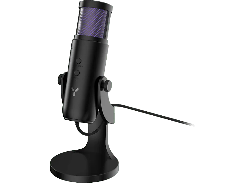 Micrófono - ISY IMI-2000, USB-A, Con iluminación, Multiplataforma, Negro
