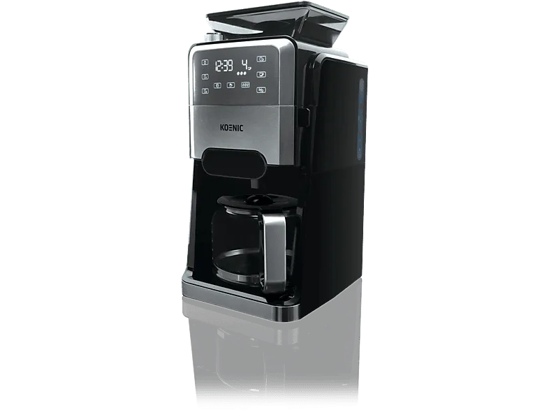 Cafetera de goteo - KOENIC KCM 141224, 1520 W, 1.5l Capacidad Depósito Agua, 12 Tazas, Negro/Acero Inoxidable