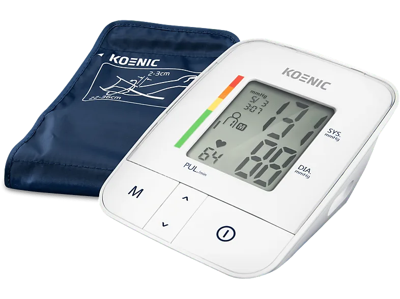 Tensiómetro - KOENIC KBP 2024, Fácil lectura, Para brazo, Pantalla LCD, 4 x 120 memorias, Blanco