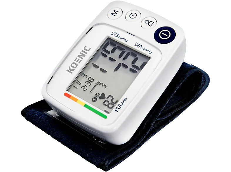 Tensiómetro - KOENIC KBP 1024, Fácil lectura, Para muñeca, Pantalla LCD, Blanco