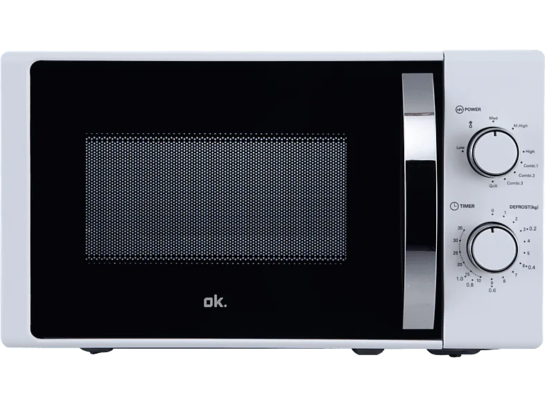 Microondas con grill - ok. OMWG 2024-3 W, Potencia 700W, 5 Niveles de Potencia, 20 l, Blanco