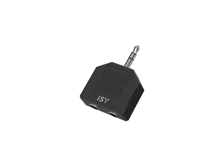 Cable audio - ISY IAU-1017, 3.5 mm Jack y out, Negro