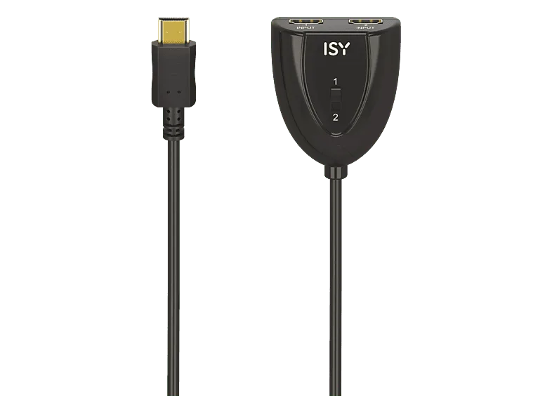 Adaptador cable - ISY IHD-9037, 2x HDMI input, 1x output, PVC, Máxima Resolución 720p, Negro