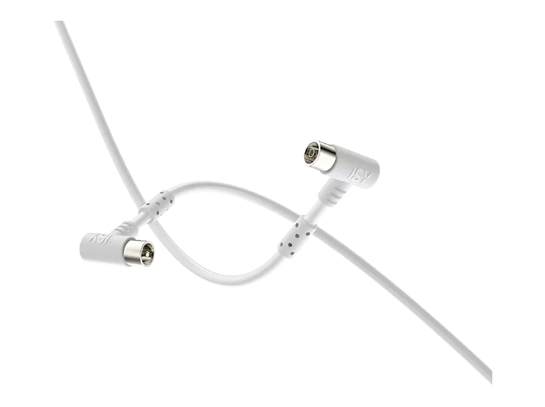 Cable de antena - ISY ISA-9028, Coaxial (male) (female), 5 m, Diámetro 5.2 mm, 100DB, Blanco