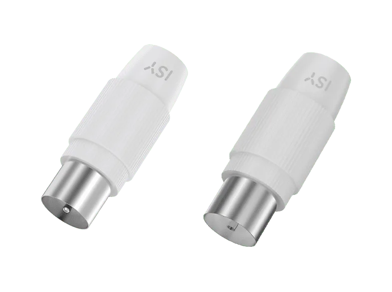 Cable coaxial - ISY ISA-9069, 1x Coaxial plug y socket, Blanco