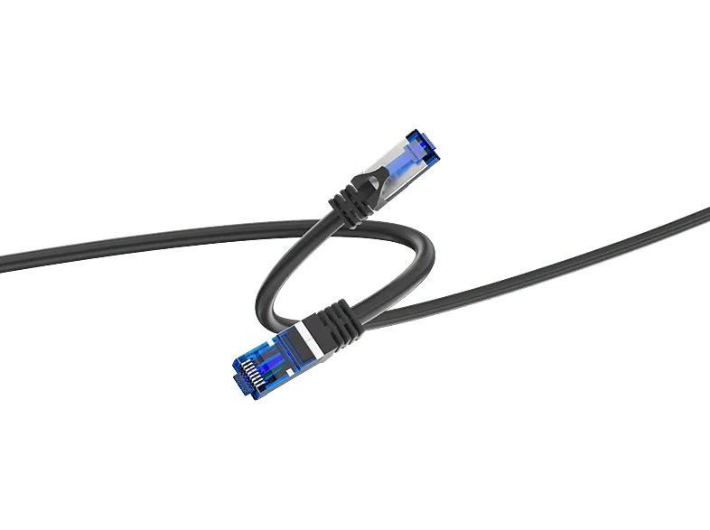 Cable de red - ISY IPC-1002, Cat-6A, 1.5m, 10 Gbps, Negro