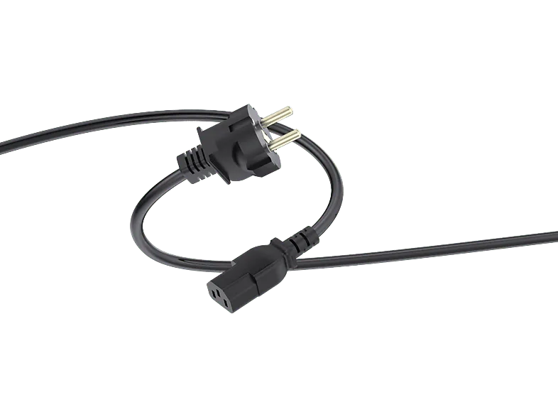 Cable de alimentación - ISY ICP-5002, 1.5 m, Diámetro 6.5mm, Schuko socket, Negro