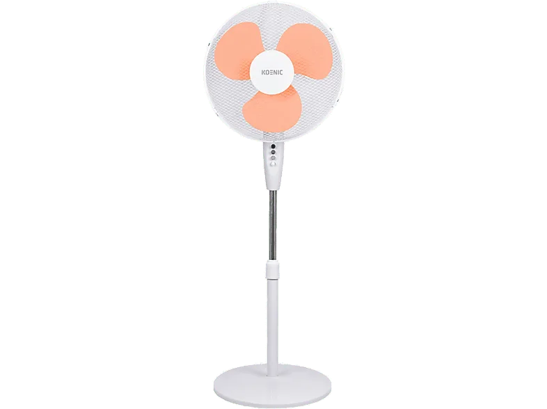 Ventilador de pie - KOENIC KSF 404525, 45W, 4 Velocidades, Oscilación, Inclinación Ajustable, Blanco